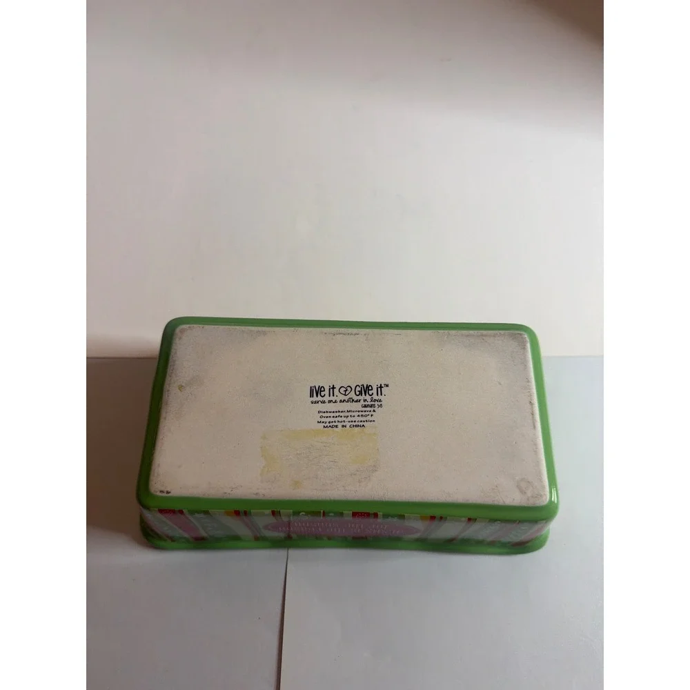 Live It Give It Jesus Is The Reason‎ For The Season Ceramic Loaf Pan Green Red